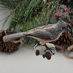 Danbury Mint Christmas Songbird Ornament Titmouse Retired